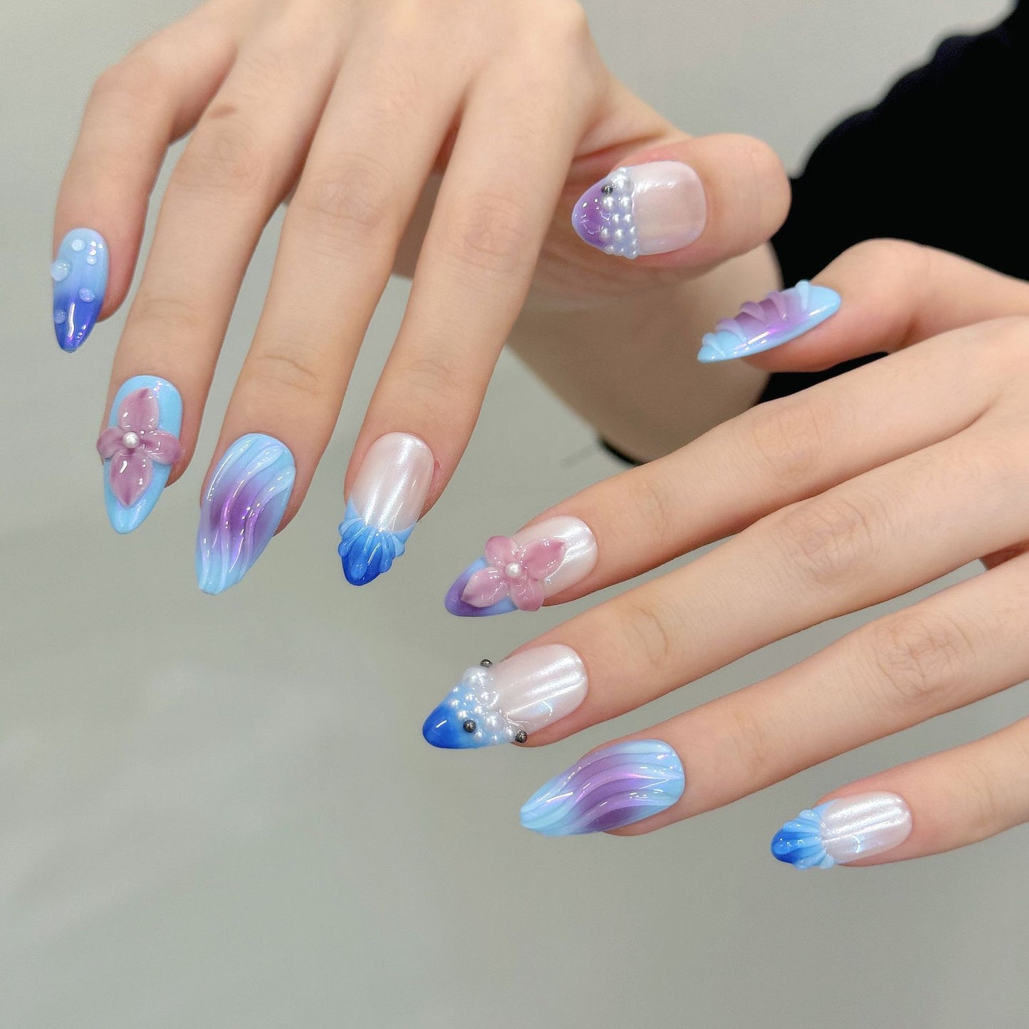 Lunar Tide | Medium Almond Press-on Nails
