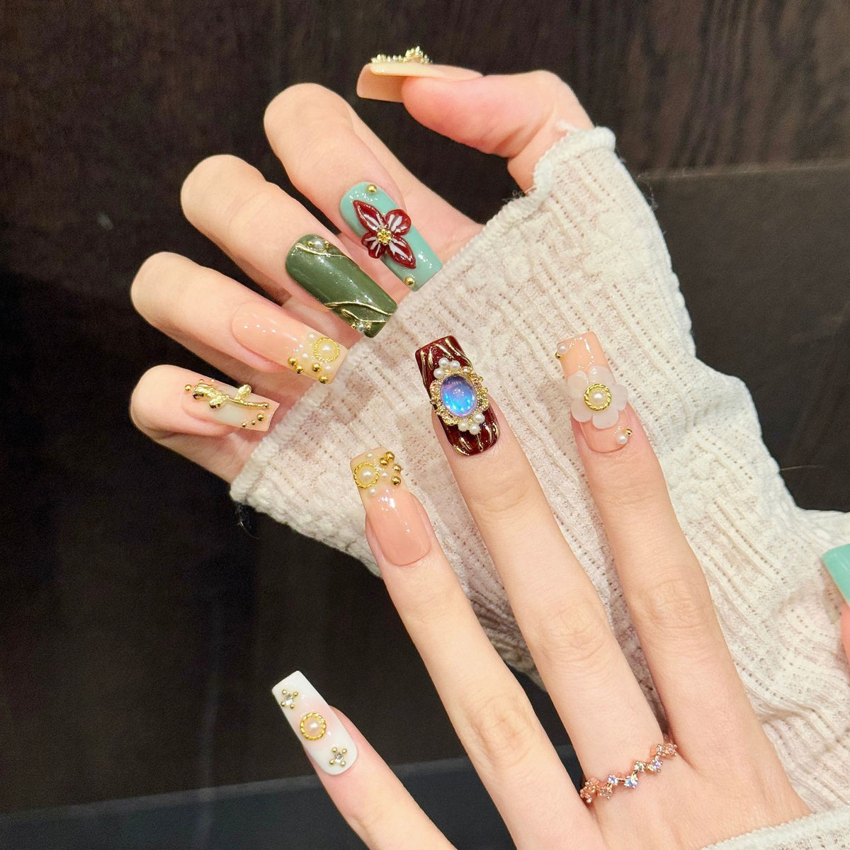 Elara Lux | Long Square Press‑on Nails