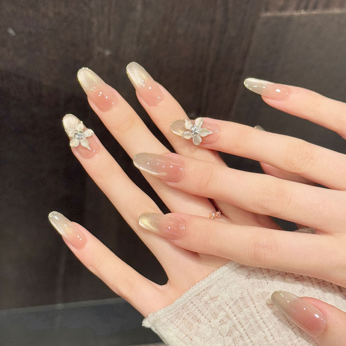 Glow Bloom | Medium Oval Press‑on Nails