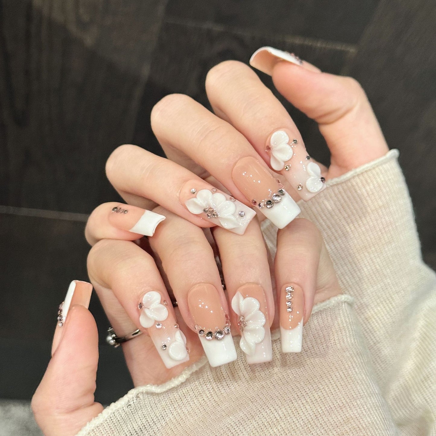 Blush Gem | Long Square Press‑on Nails