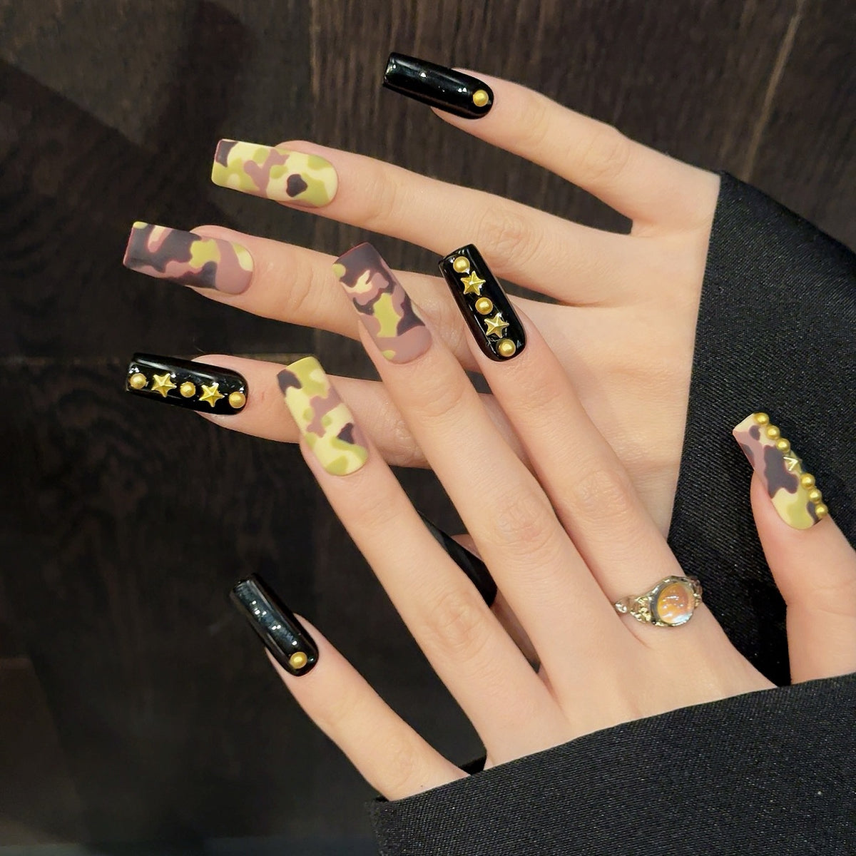 Camaro Star | Long Square Press‑on Nails