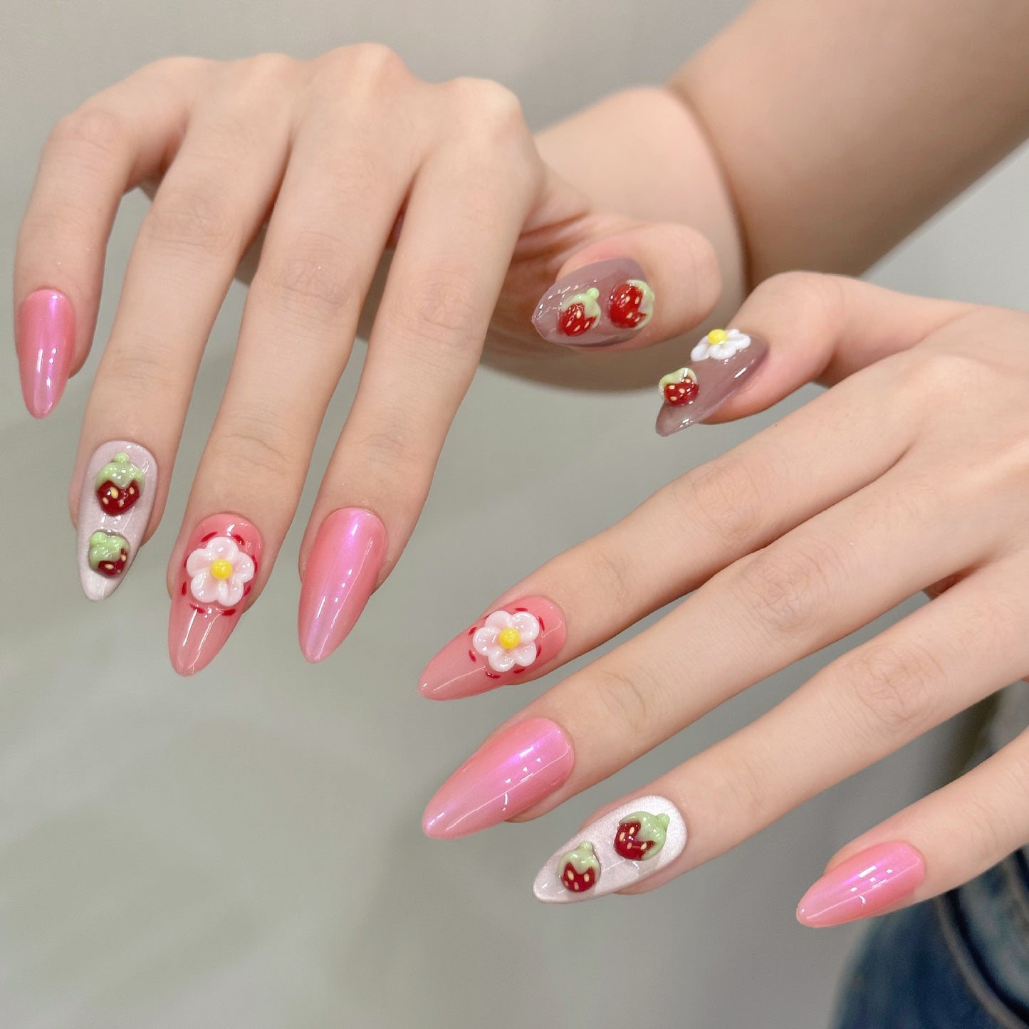 Coral Nectar | Medium Almond Press‑on Nails