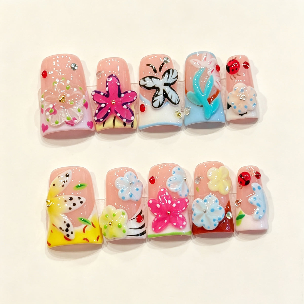 Pastel Butterfly Dream | Short Duck Press‑on Nails