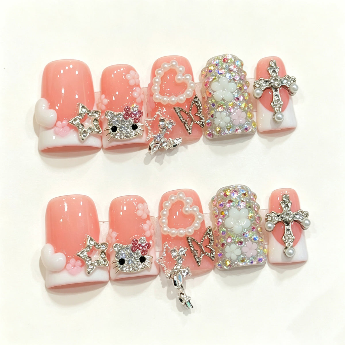 Peach Y2k Crush | Short Duck Press‑on Nails