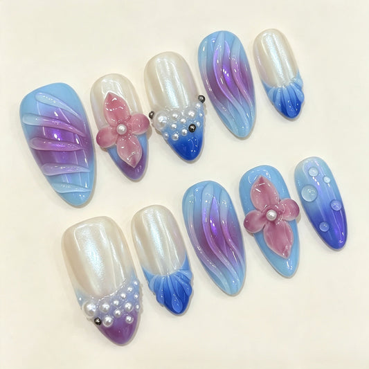 Lunar Tide | Medium Almond Press-on Nails
