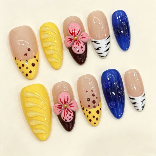 Tropic Drift| Medium Almond Press-on Nails