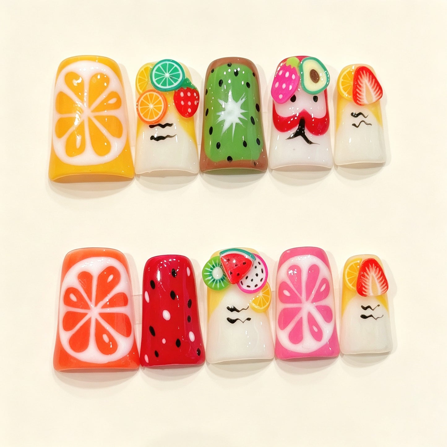 Juicy Summer | Short Duck Press‑on Nails