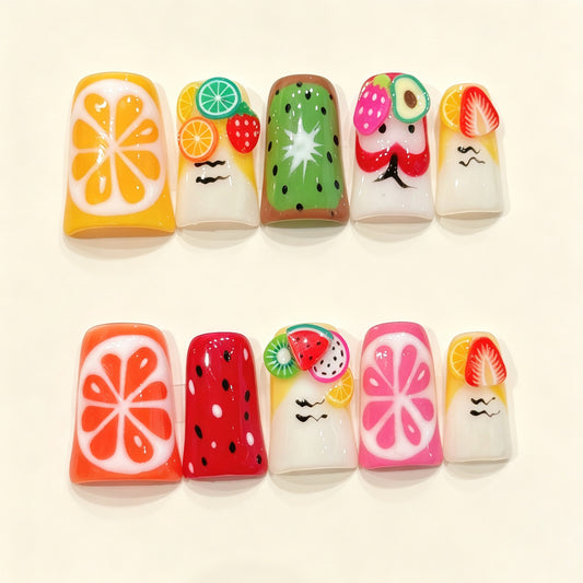 Juicy Summer | Short Duck Press‑on Nails