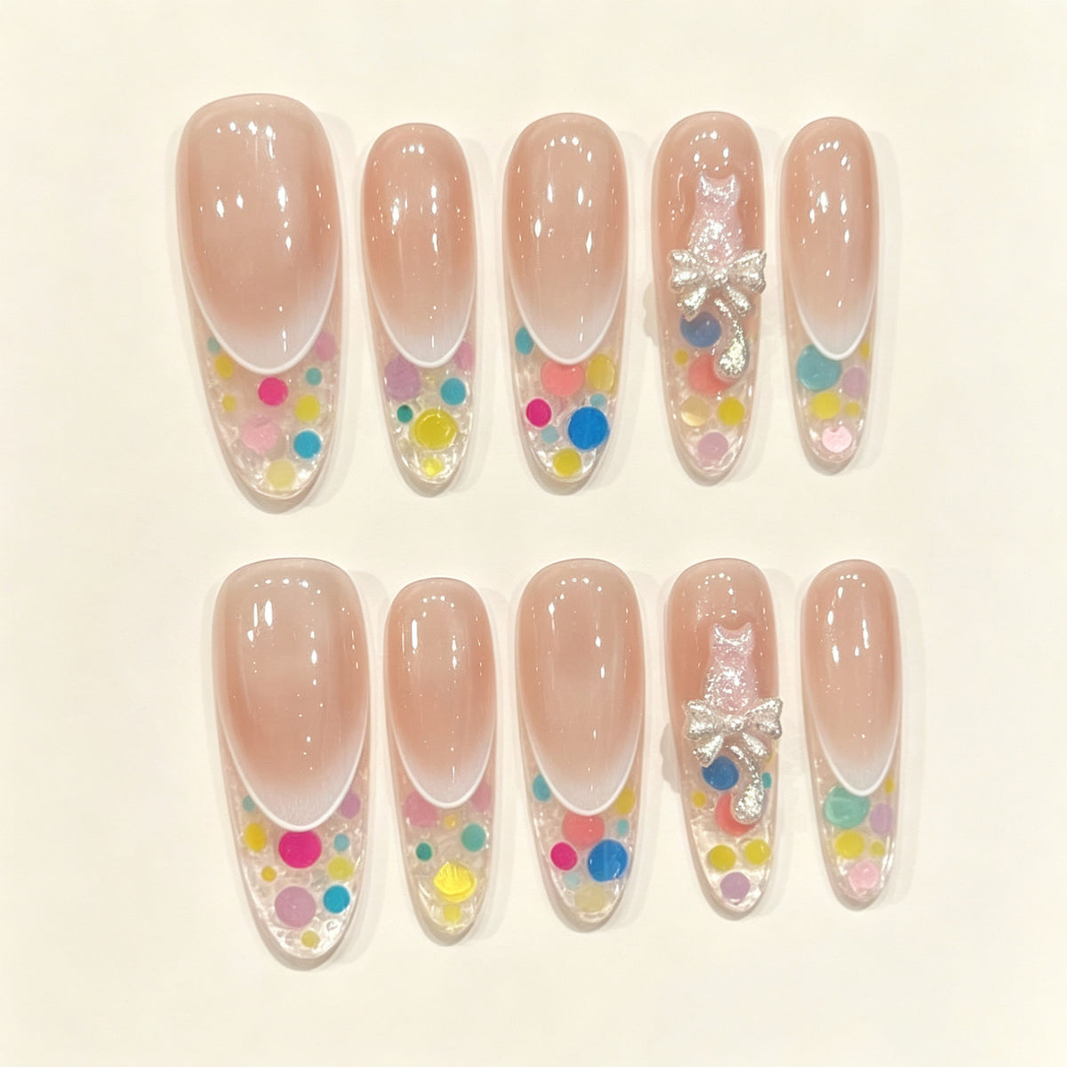 Candy Dust | Long Oval Press‑on Nails