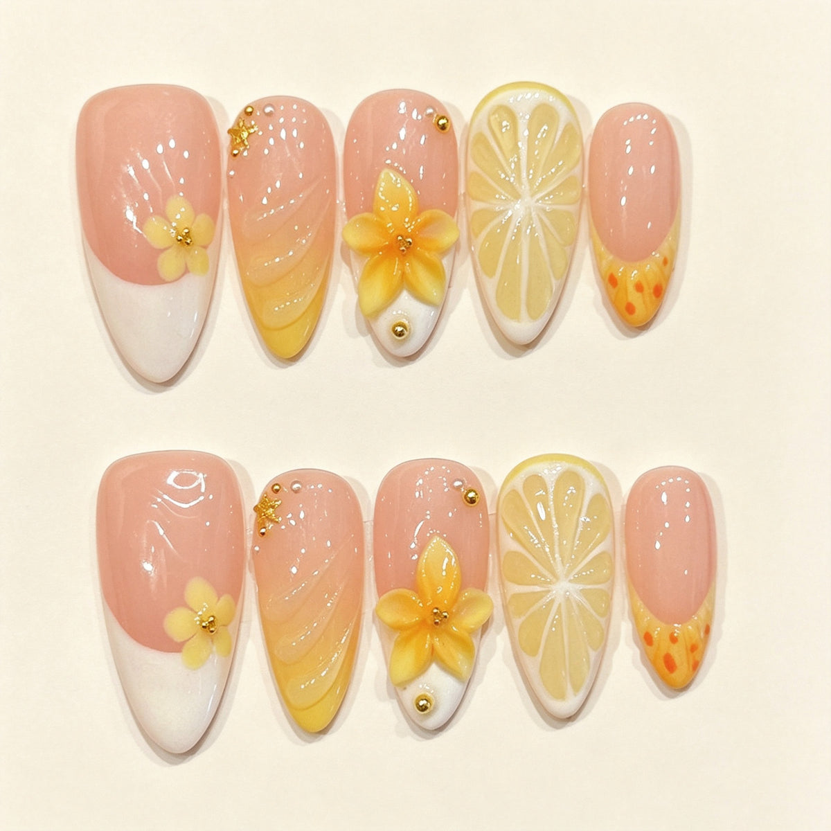 Honey Zest | Medium Almond Press‑on Nails