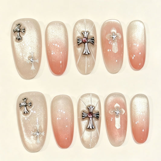Veyren Mythis | Medium Oval Press‑on Nails