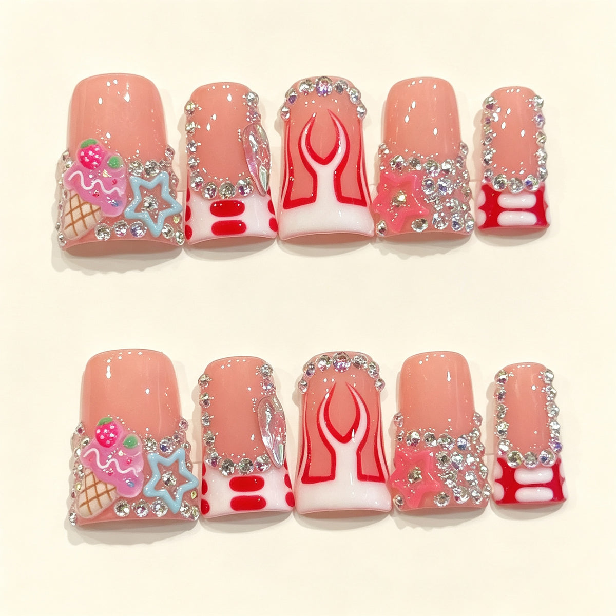 Candy Spark | Short Duck Press‑on Nails
