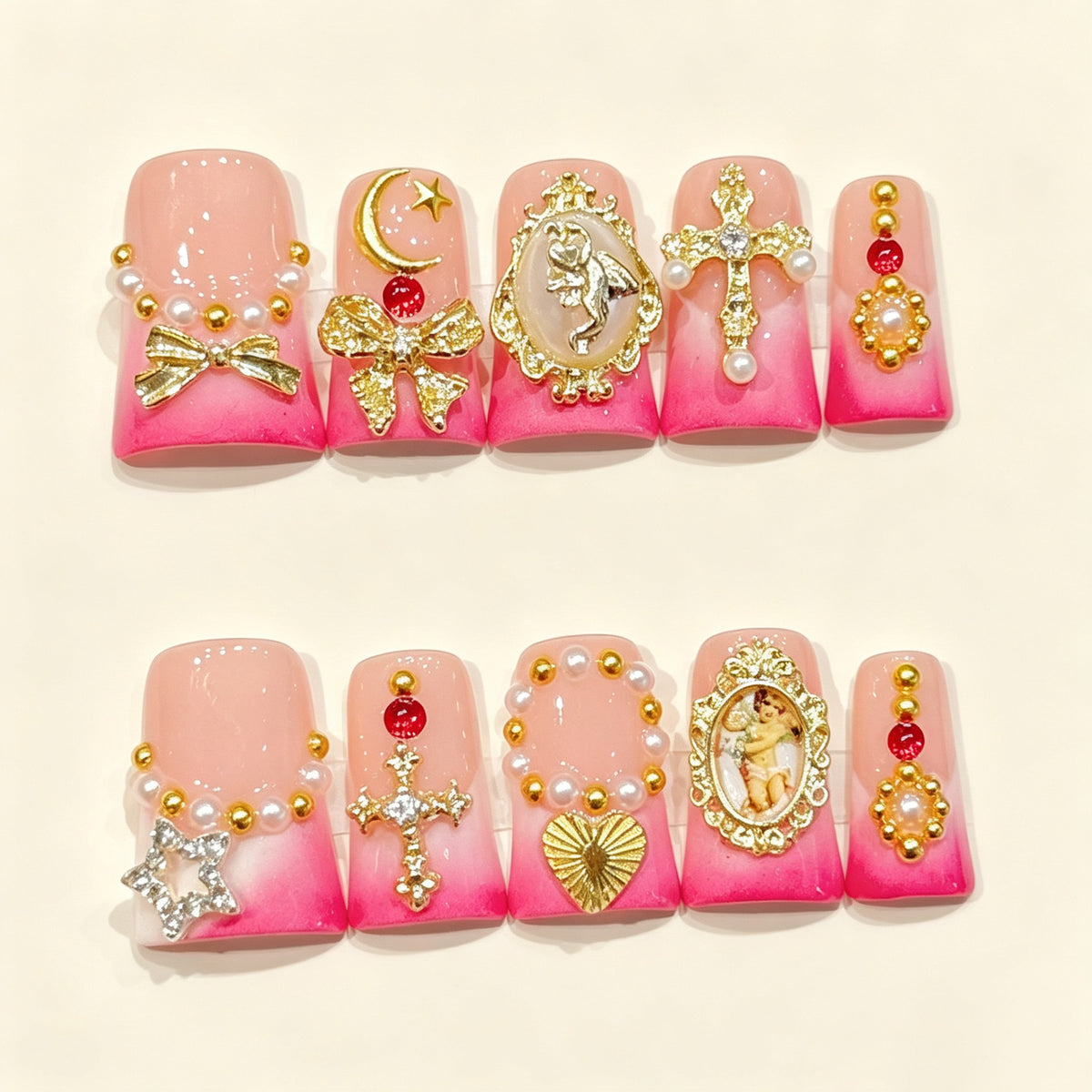 Angel Gild | Short Duck Press‑on Nails