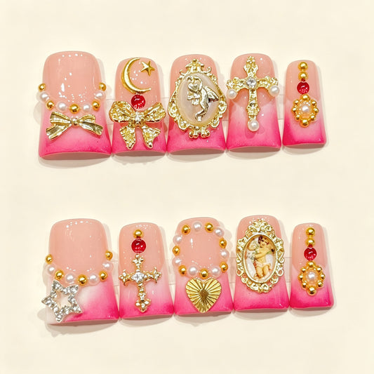 Angel Gild | Short Duck Press‑on Nails