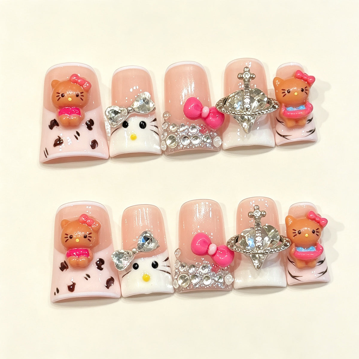 Y2k Kitty | Short Duck Press‑on Nails