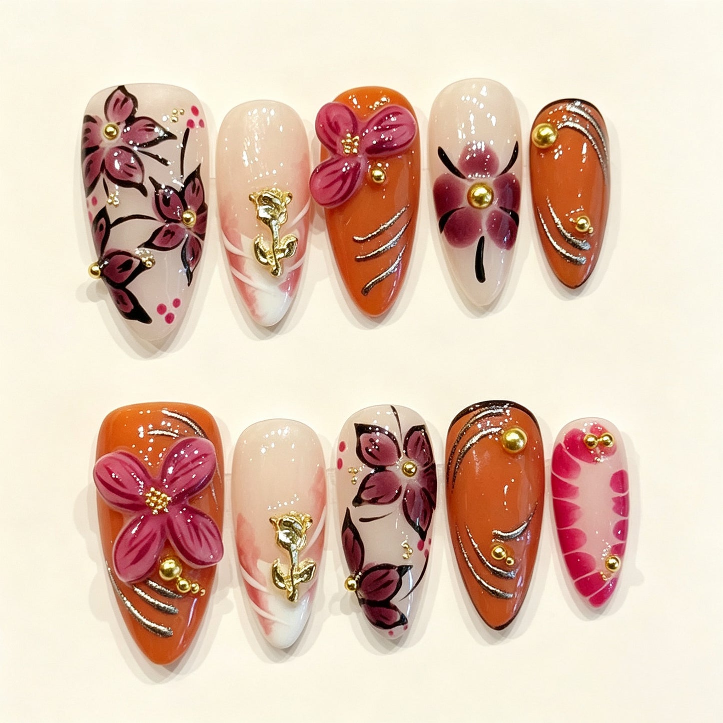 Rust Gild | Medium Almond Press‑on Nails