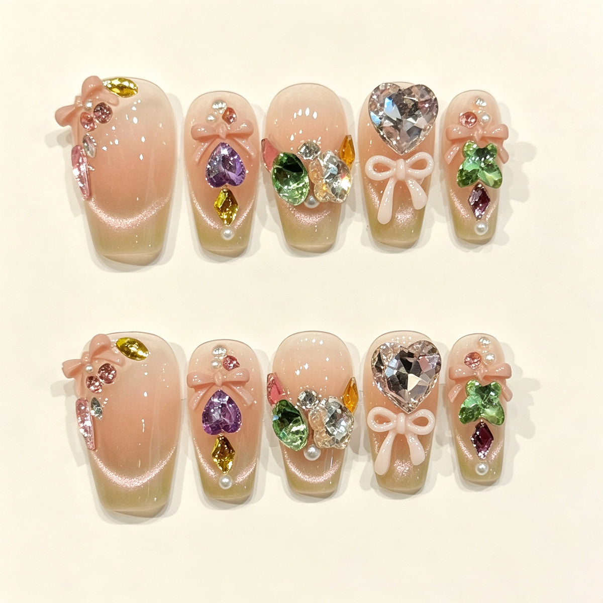 Candy Prism | Short Coffin Press‑on Nails