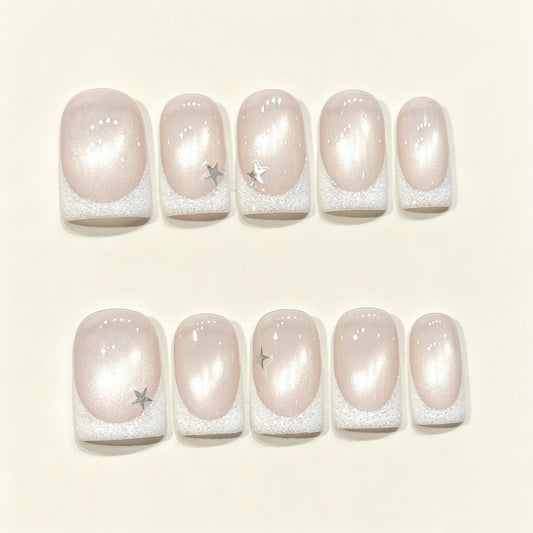 Lunar Spark | Short Square Press‑on Nails