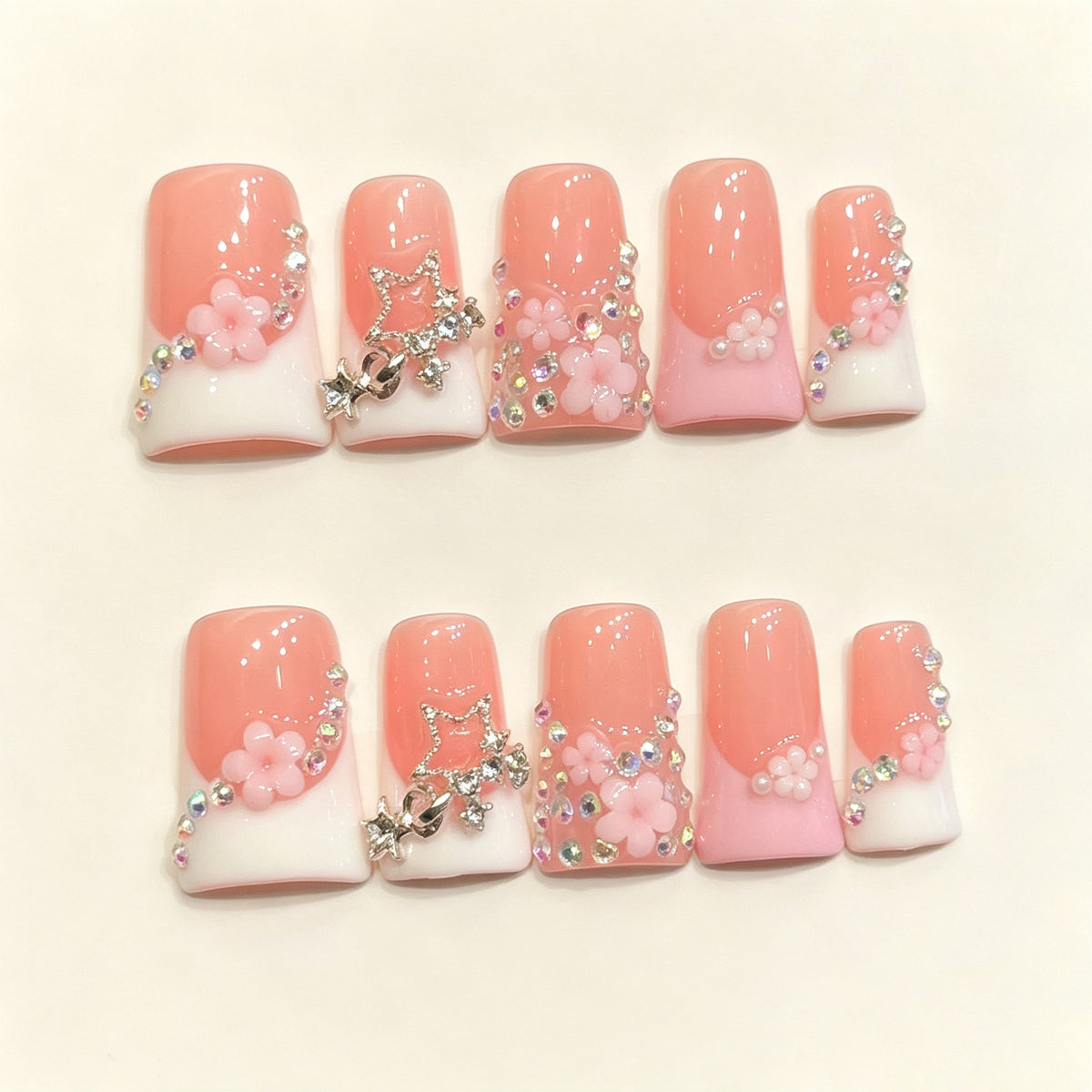 Sakura Frost | Short Duck Press‑on Nails
