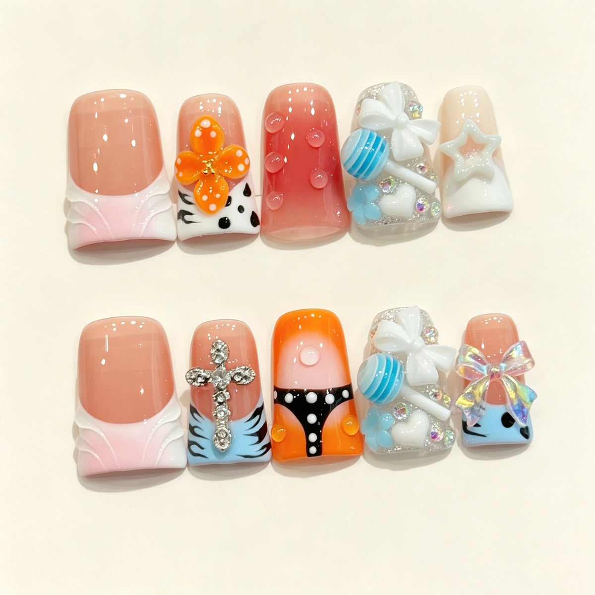Candy Party Pop | Short Duck Press‑on Nails