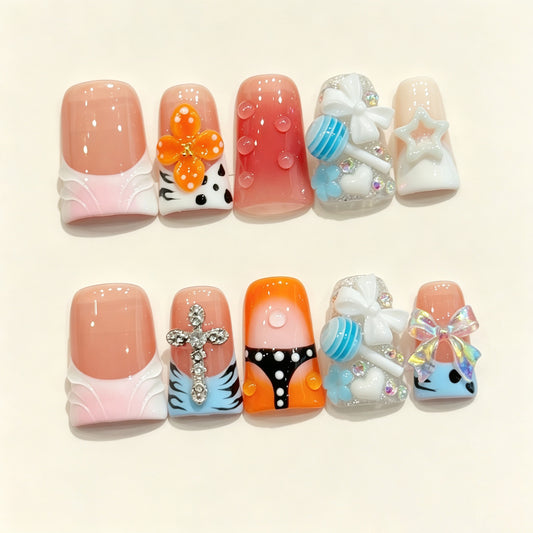 Candy Party Pop | Short Duck Press‑on Nails