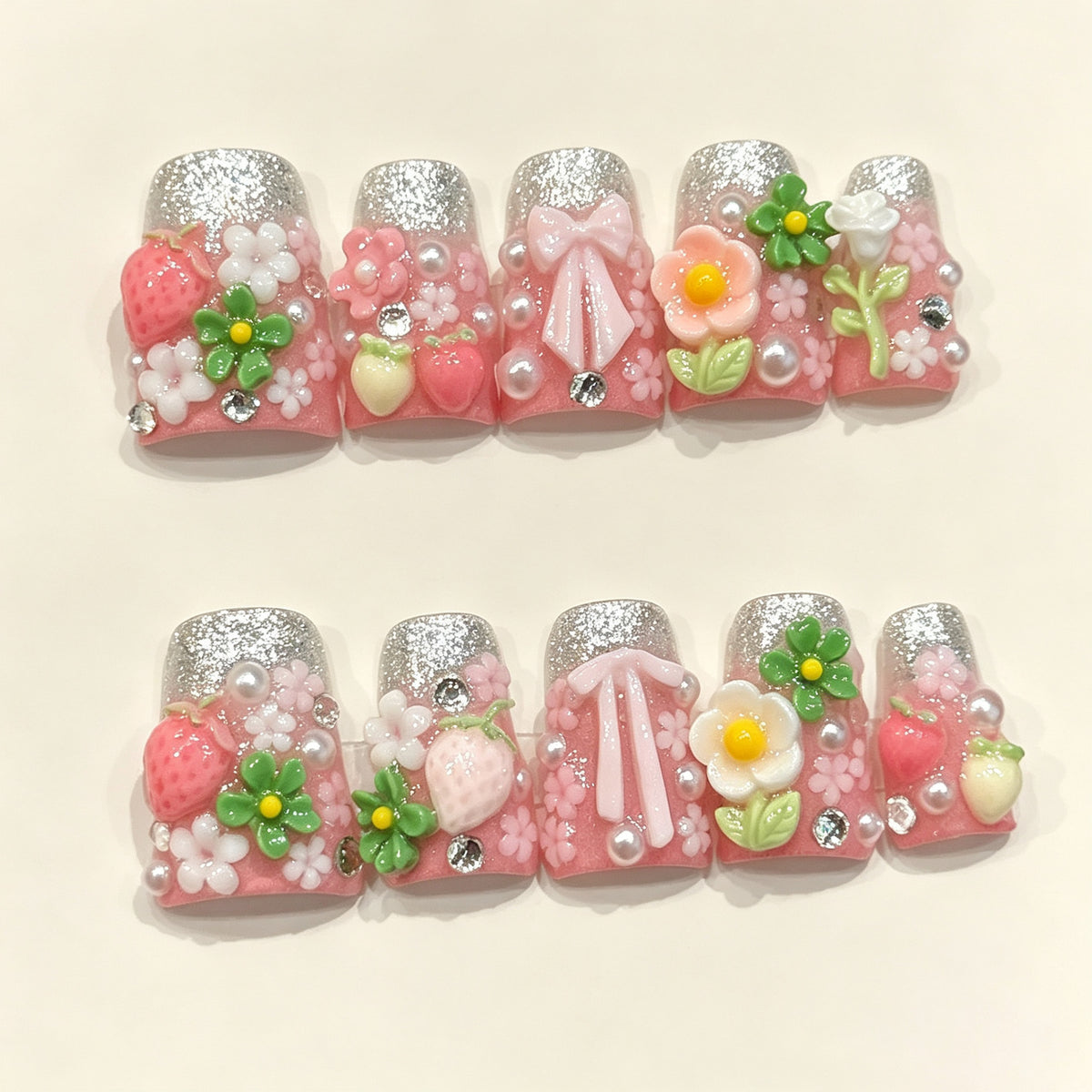 Pink Frost | Short Duck Press‑on Nails