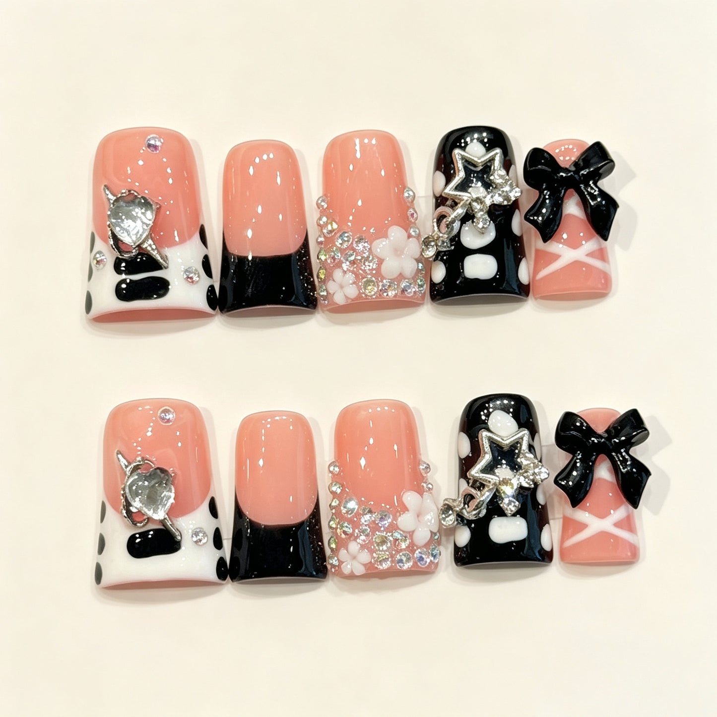 Peach Punk | Short Duck Press‑on Nails
