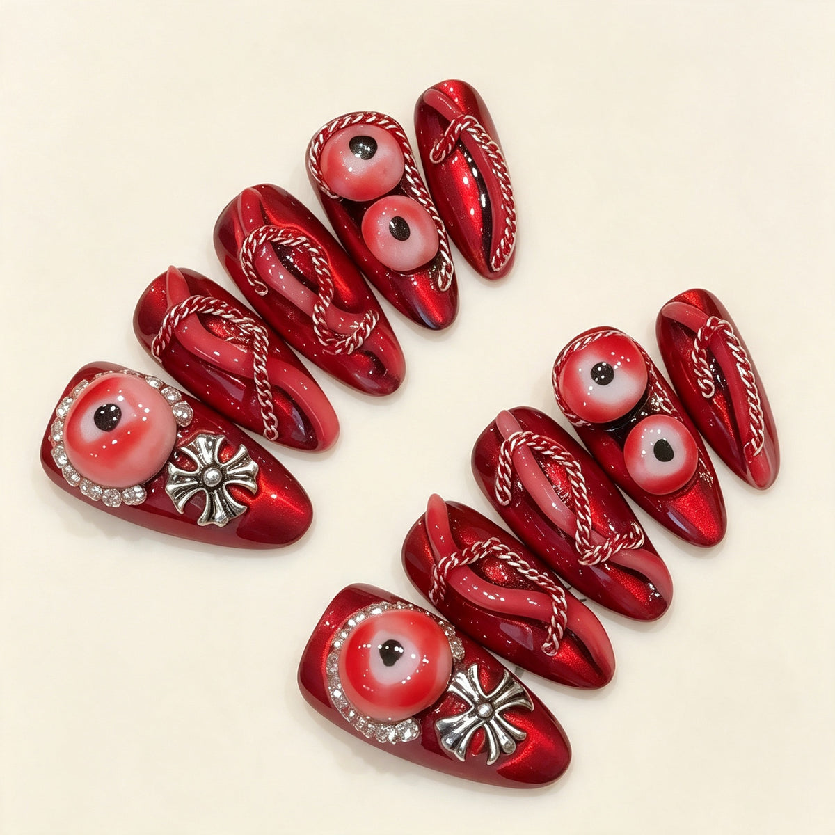 Garnet Veyra | Medium Almond Press‑on Nails