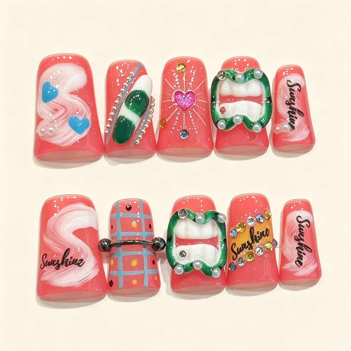 Peach Pop | Short Duck Press‑on Nails