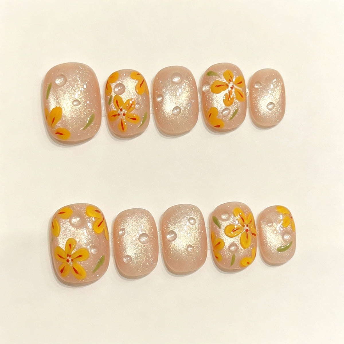 Marigold Glow | Short Square Press‑on Nails