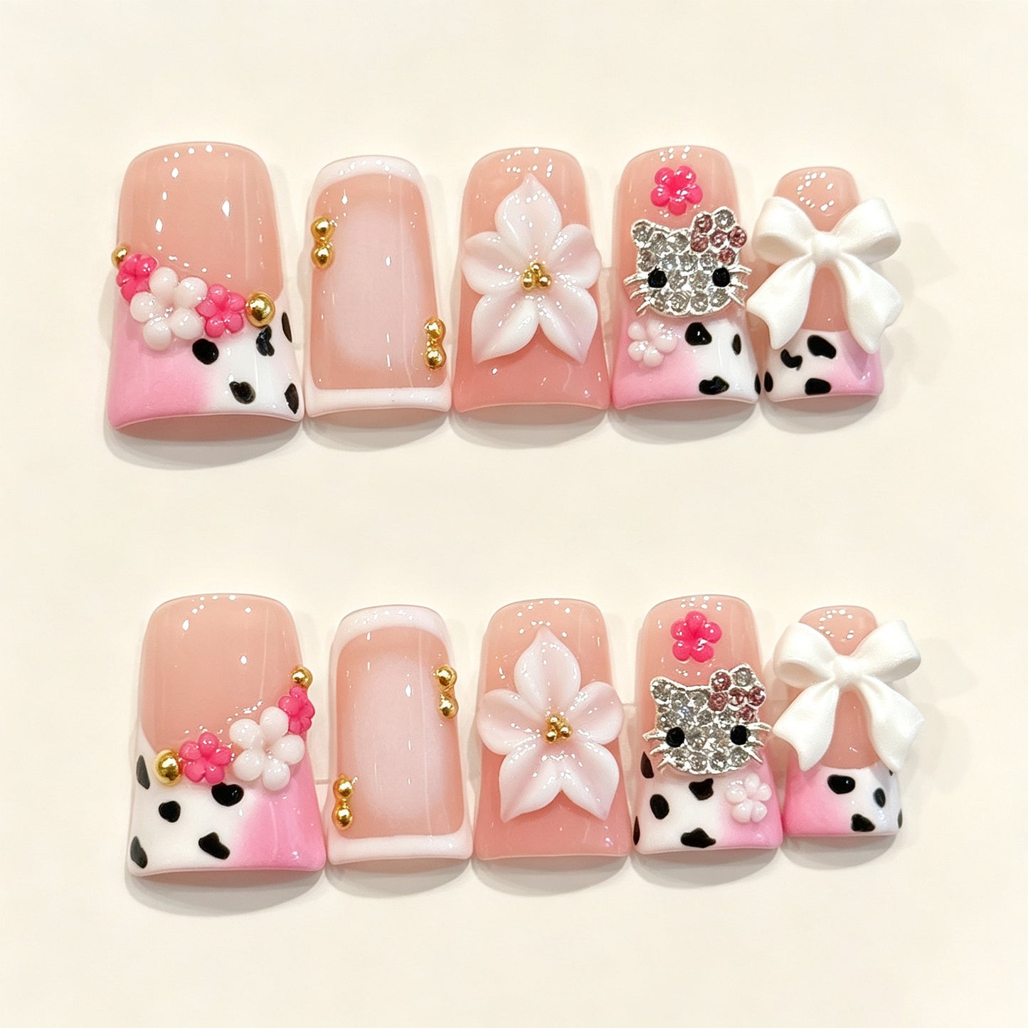 Blush Kitty | Short Duck Press‑on Nails
