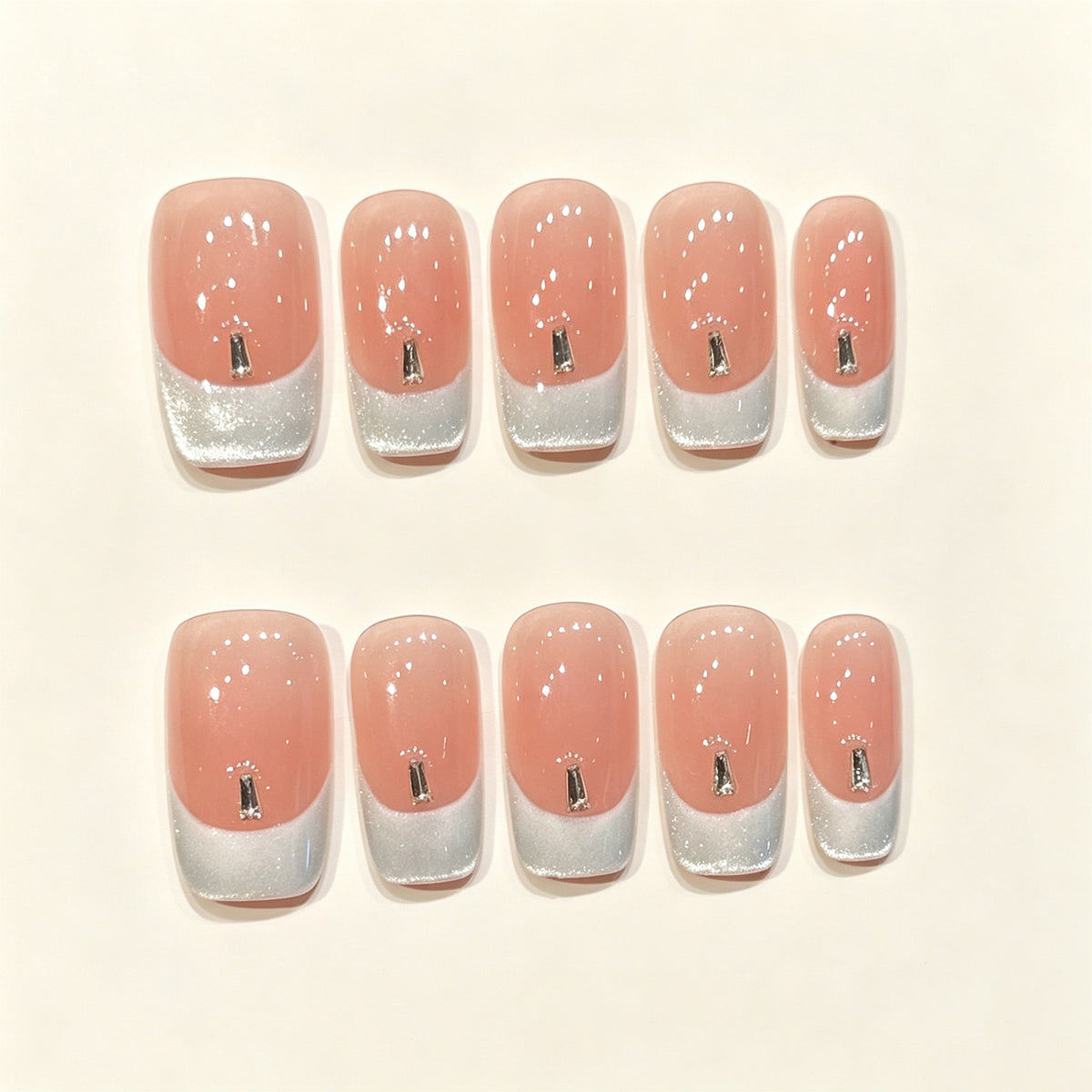 Moon Frost | Short Square Press‑on Nails