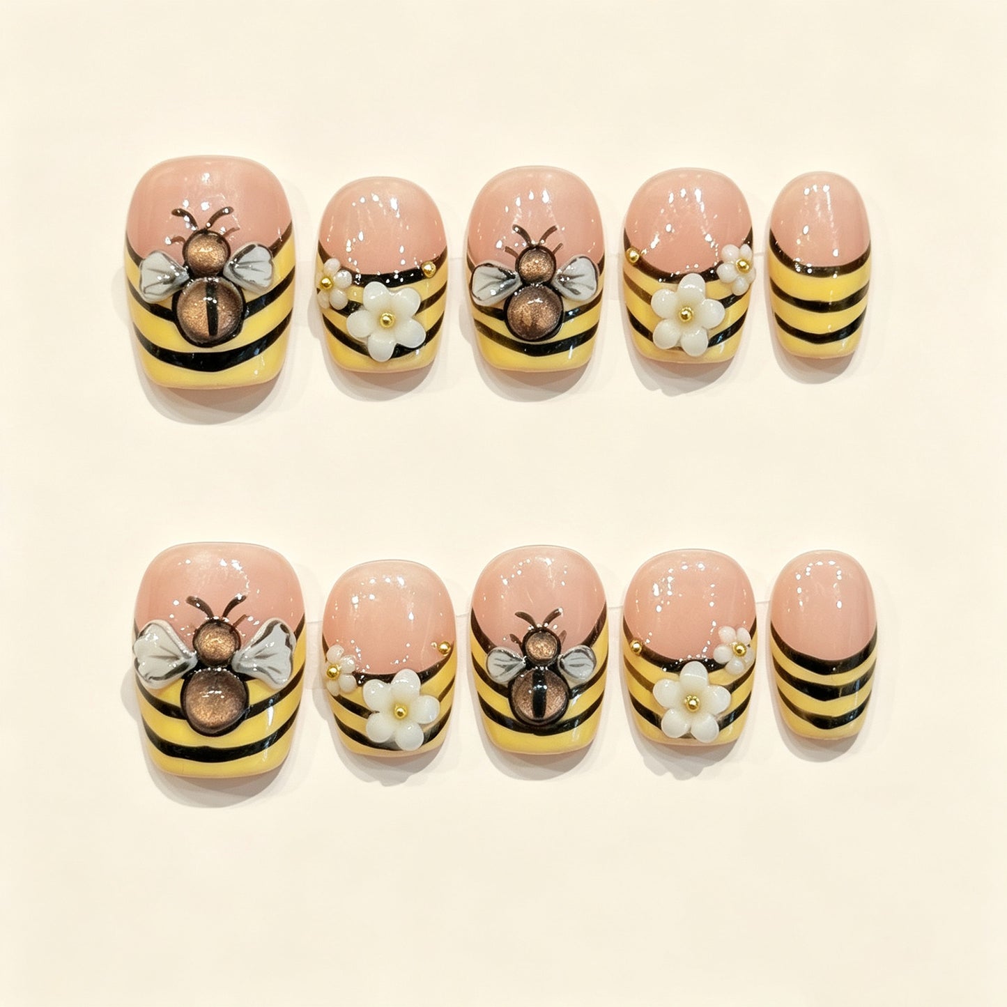 Bumble Sweet | Short Square Press‑on Nails
