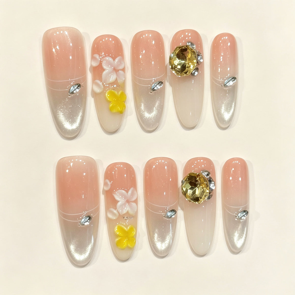 Citrus Shine | Long Oval Press‑on Nails
