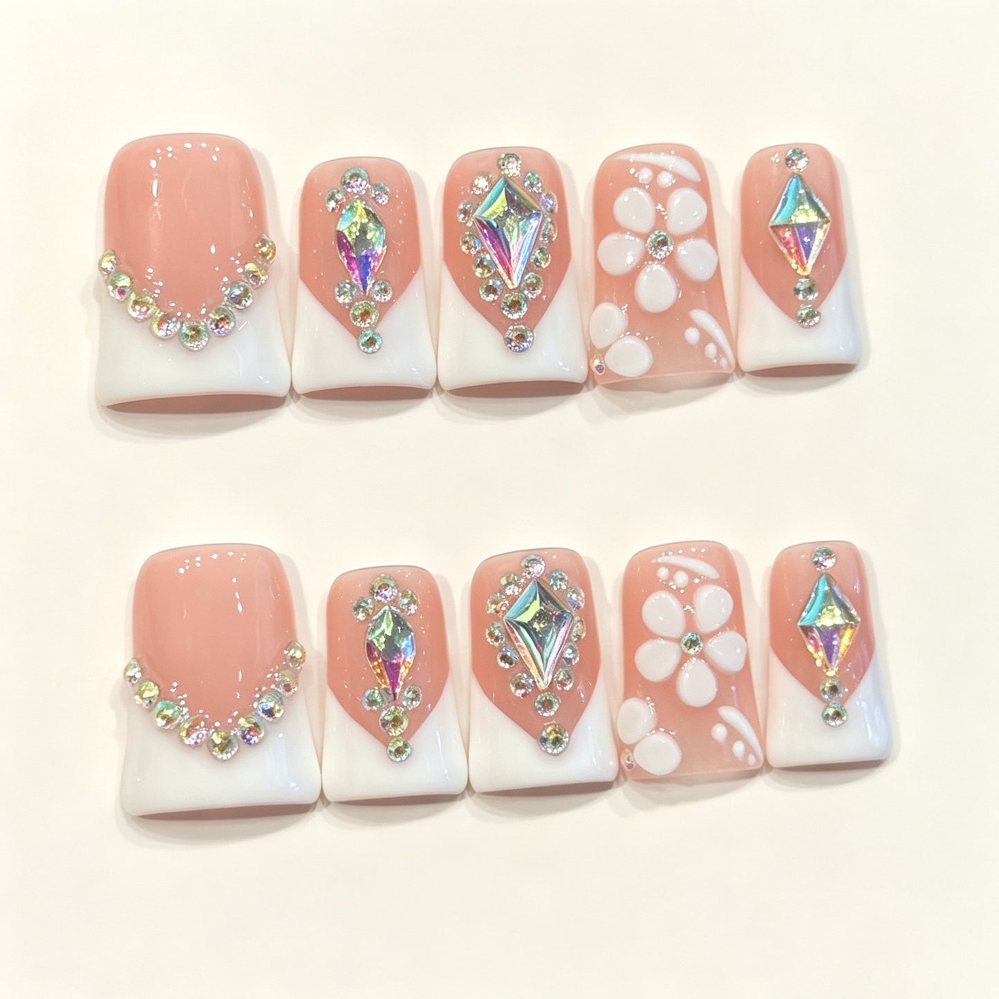 Petal Prism | Short Duck Press‑on Nails