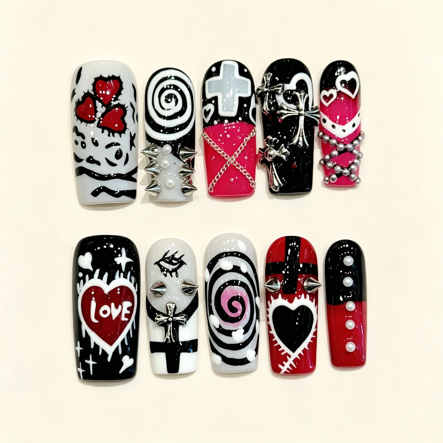Rune Hype | Long Square Press‑on Nails
