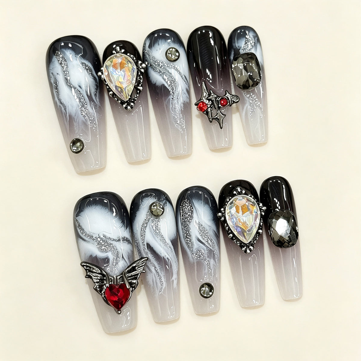 Kael Smoke | Long Coffin Press‑on Nails