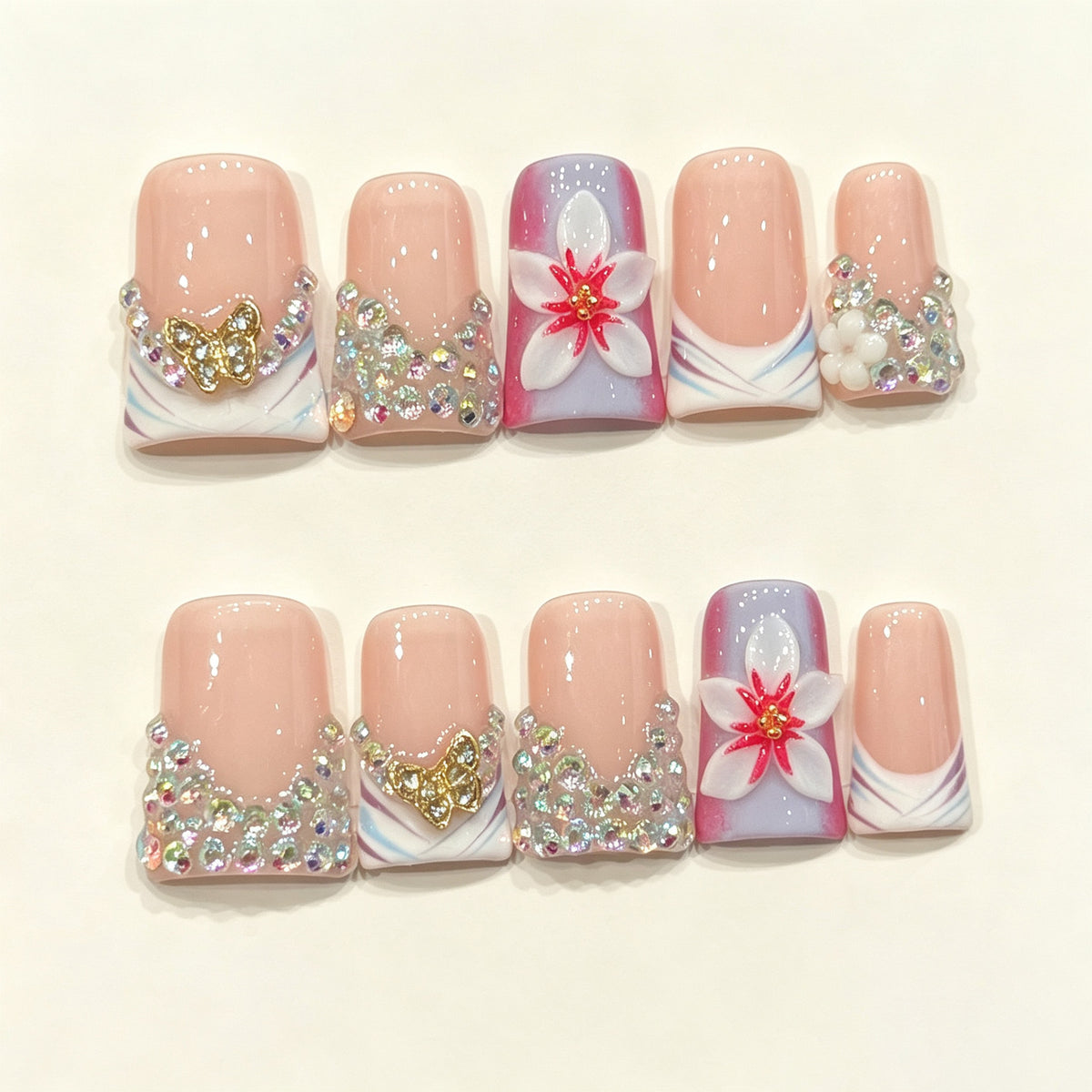 Sunset Gild | Short Duck Press‑on Nails