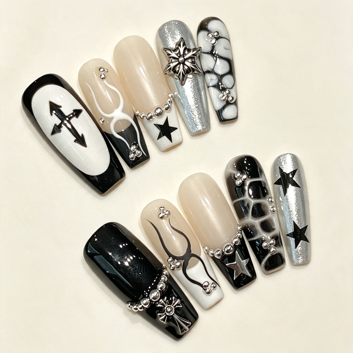 Star Sigil | Long Coffin Press‑on Nails