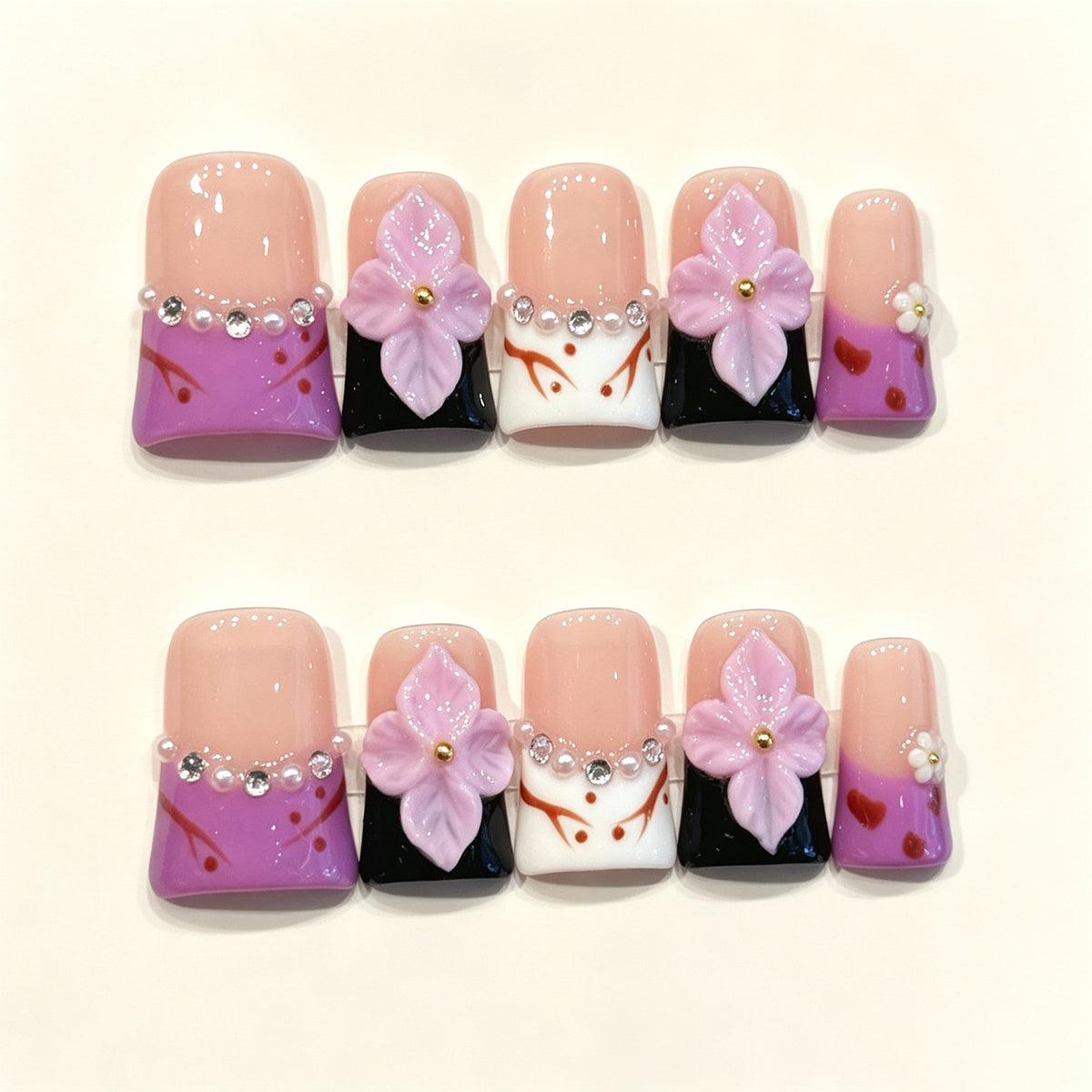 Lavender Bloom | Short Duck Press‑on Nails