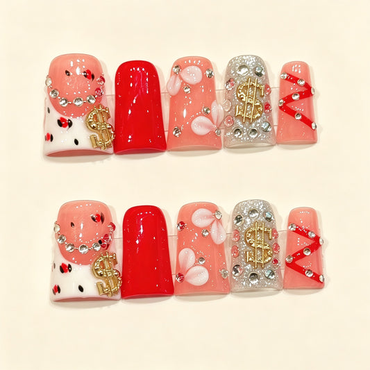 Blush Fortune | Short Duck Press‑on Nails