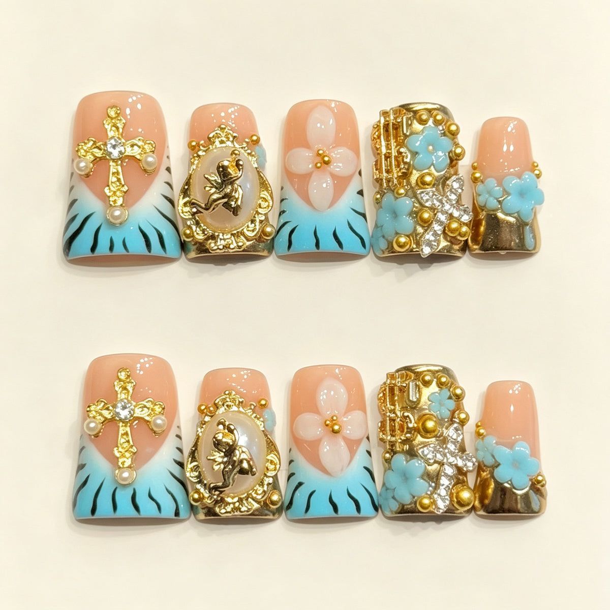 Gilded Dream | Short Duck Press‑on Nails