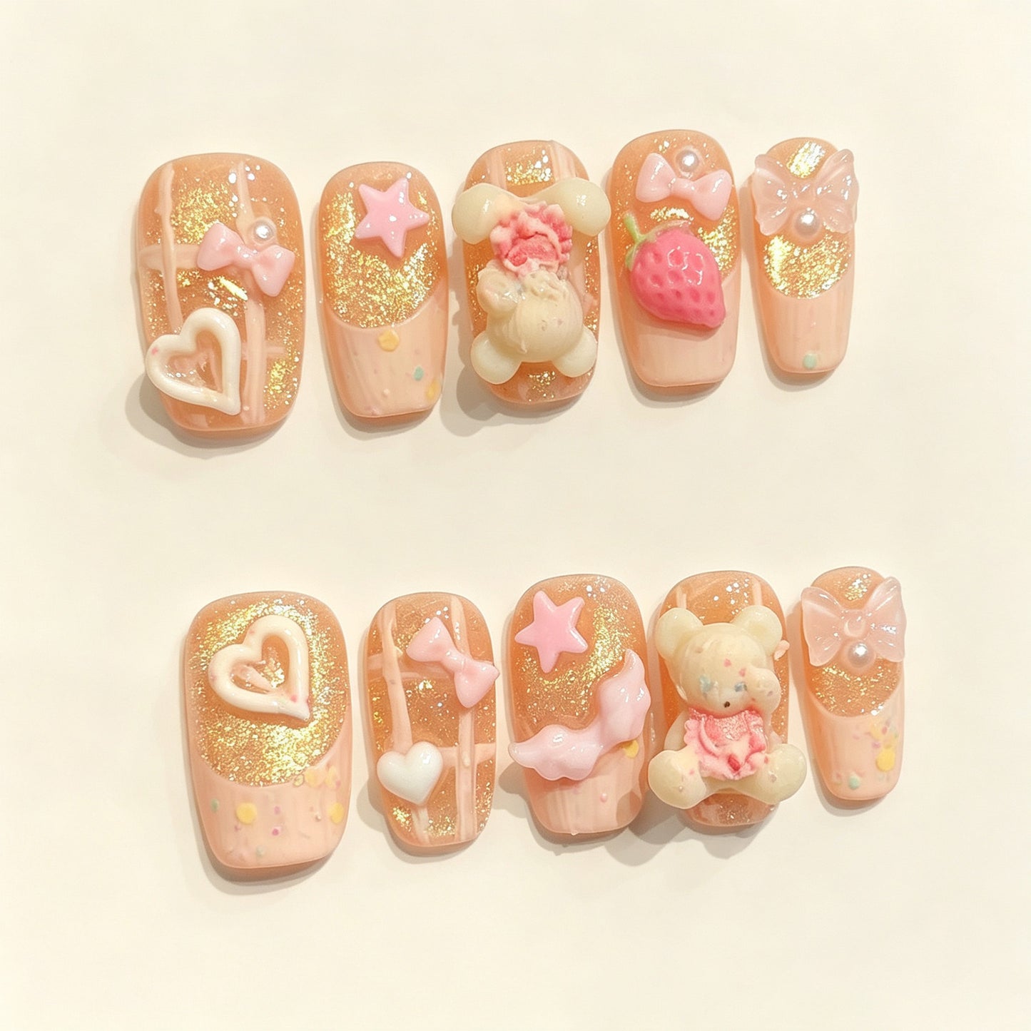 Blush Pearl Sheen | Short Duck Press‑on Nails
