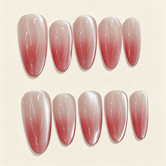 Berry Glow | Medium Oval Press‑on Nails