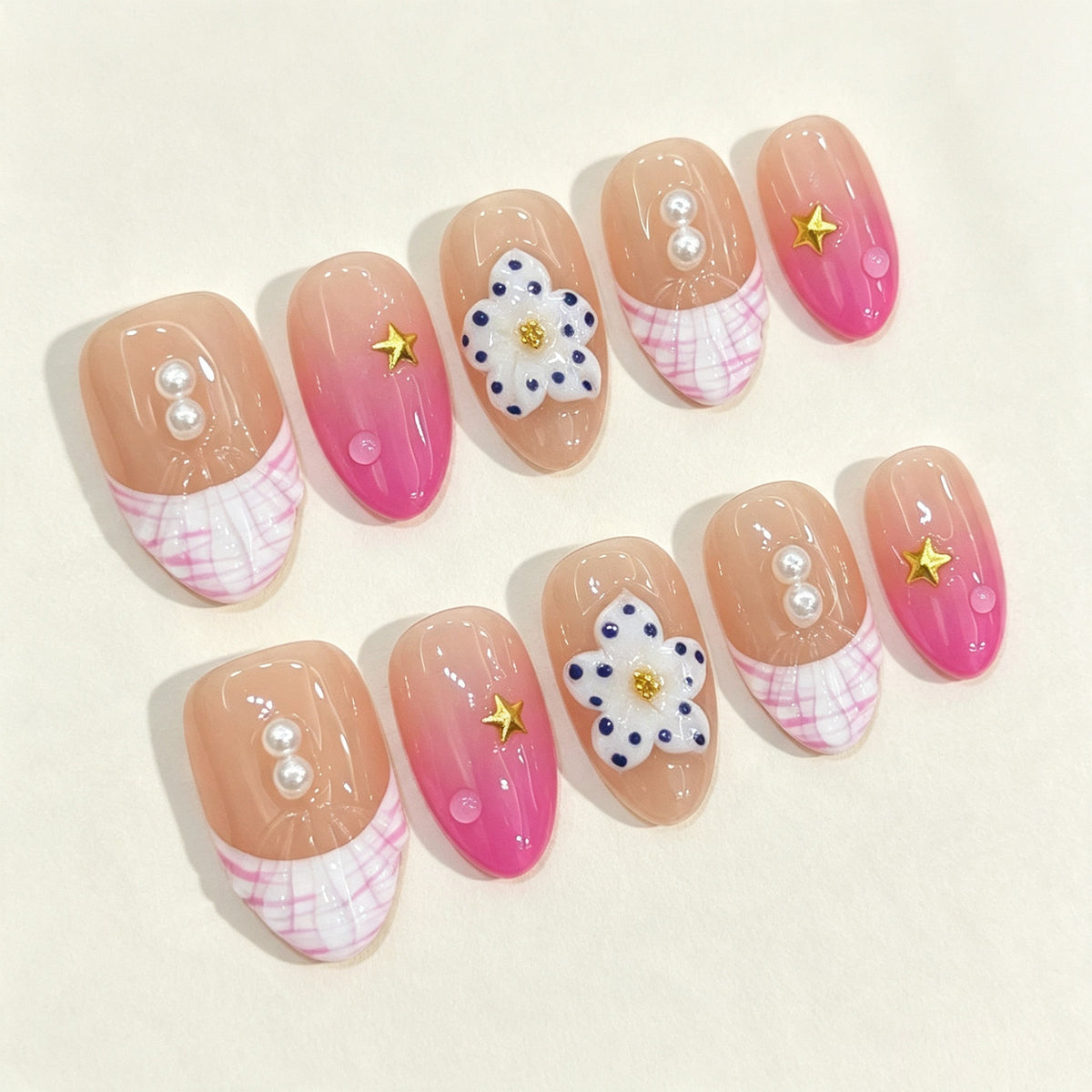Tropic Pink | Short Almond Press‑on Nails