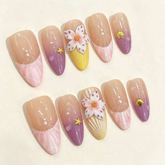 Lavender Drift | Medium Almond Press‑on Nails