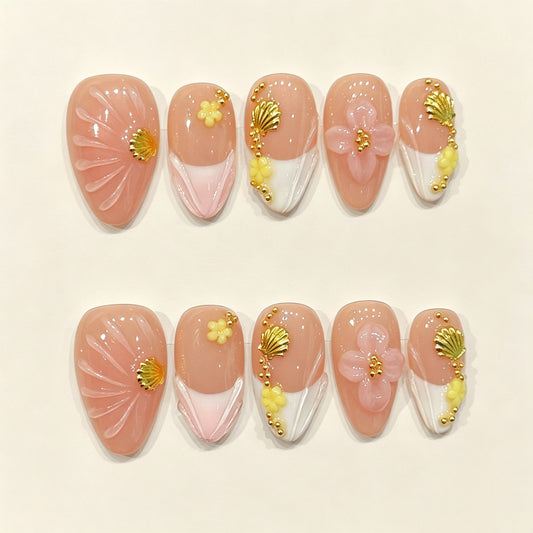 Peach Surf | Short Almond Press‑on Nails