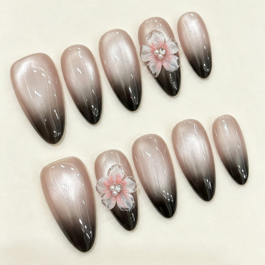 Dusk Petrichor | Medium Almond Press‑on Nails
