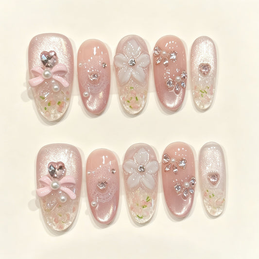 Blush Petal | Short Oval Press‑on Nails