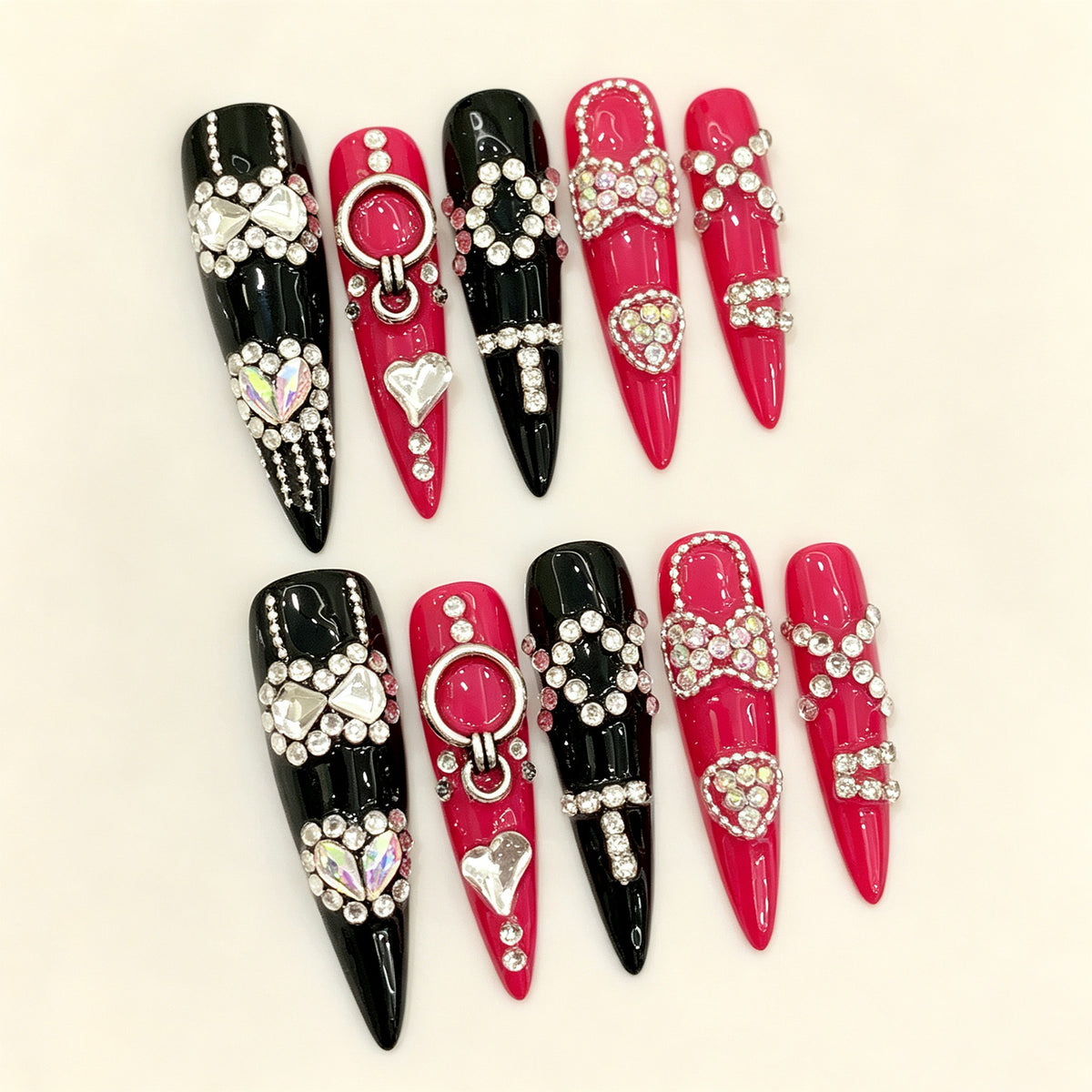 Roxie Glam | Long Stiletto Press‑on Nails